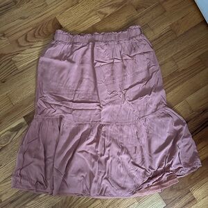 Pink lined midi skirt